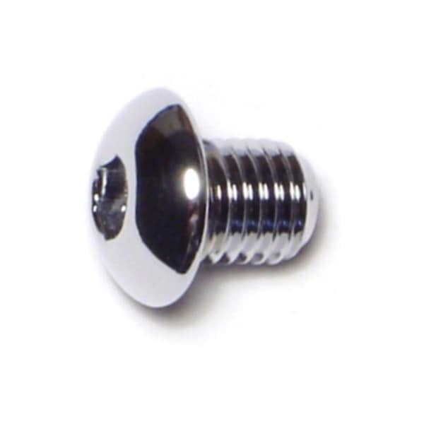 5/16"-24 Socket Head Cap Screw, Button, Chrome Plated Steel, 3/8 in Length, 10 PK